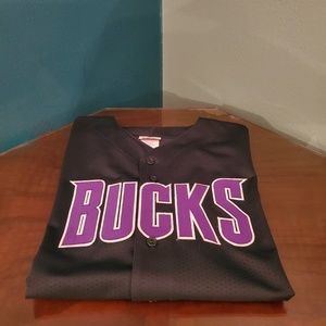 Milwaukee Bucks Baseball style Jersey green/purp